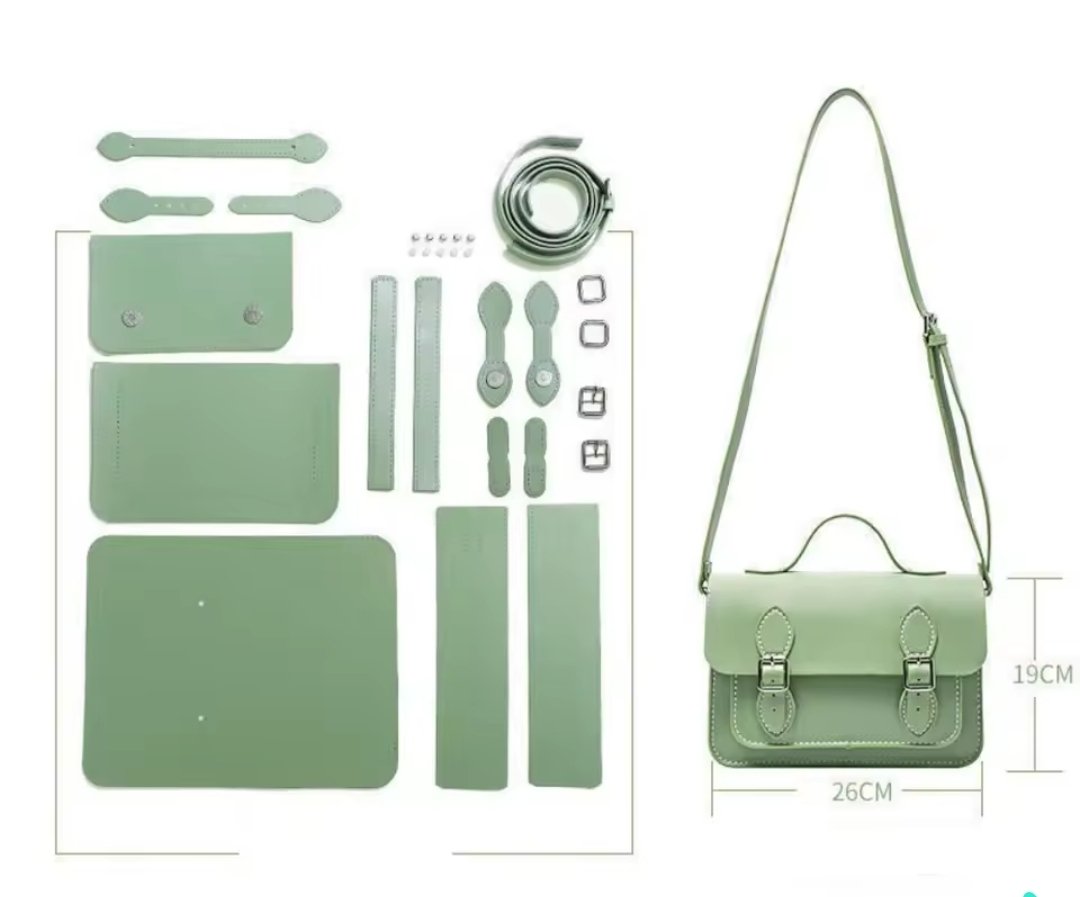 Kit Origen de Santini – Arma tu bolso satchel artesanal Verde Menta • Bolsos y Mochilas de Cuero Natural | Santini Chile