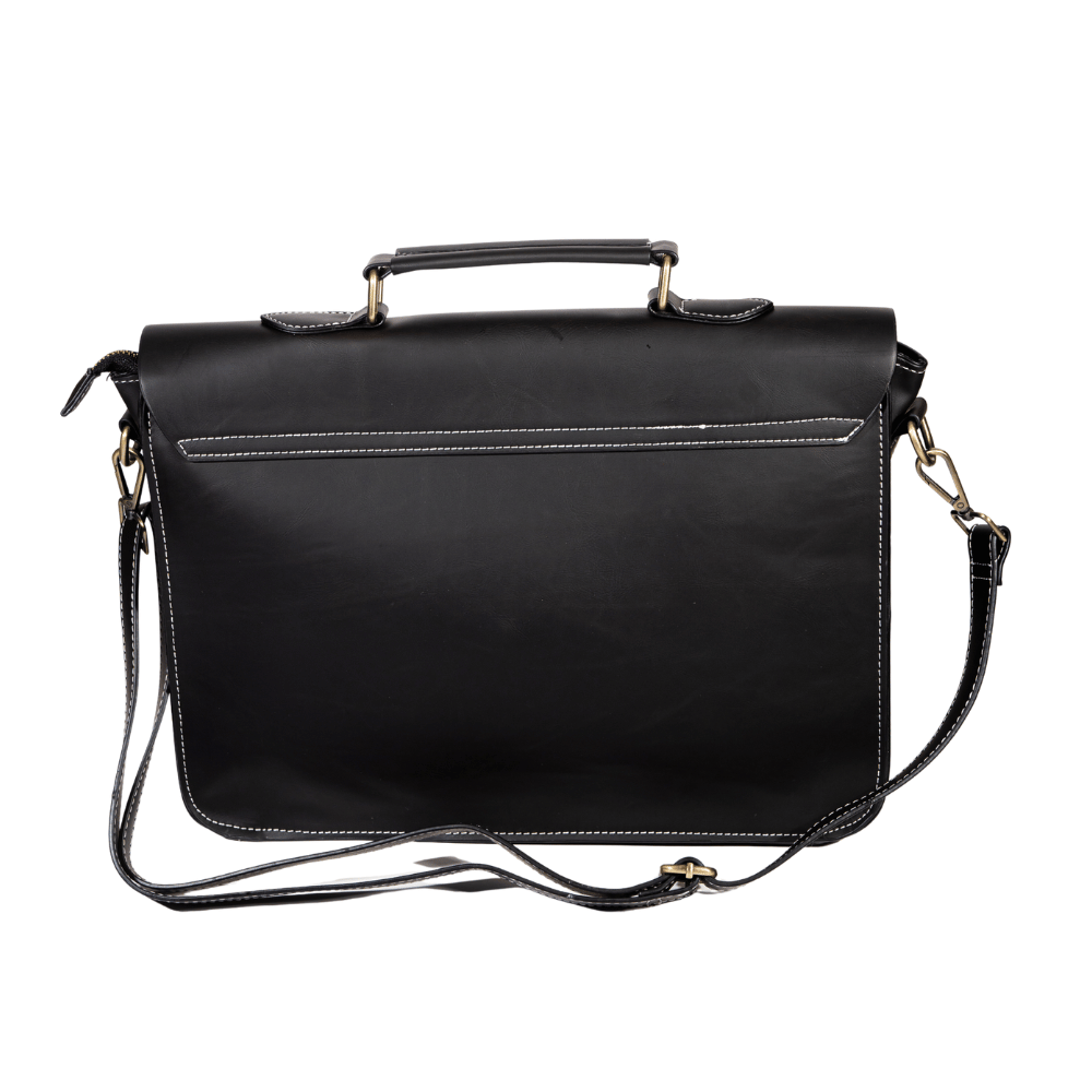 Bolso Maletín de Cuero Vegano 25L: Elegancia y Funcionalidad Negro