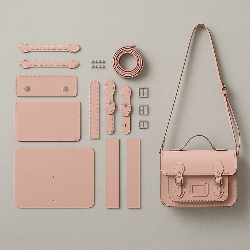 Kit Origen Santini – Bolso Satchel DIY de Cuero Vegano Palo Rosa | Moda Sostenible