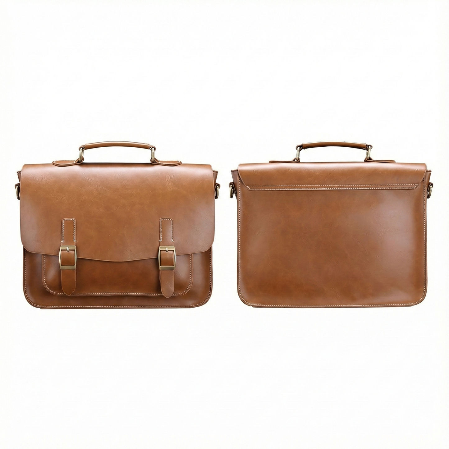 Bolso maletín 25L en cuero vegano vegetal. Diseño elegante, durable y funcional con 2 compartimientos.