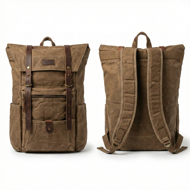 Mochila Molco Camel – Yute Impermeable 40-45 Litros | Gran Capacidad | SANTINI