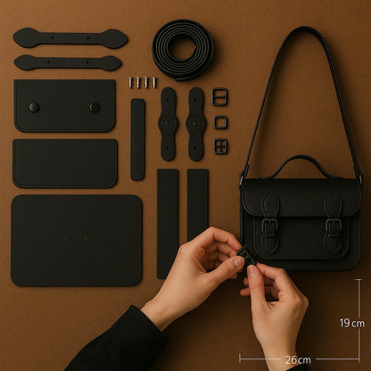 Kit Origen de Santini – Arma tu bolso satchel artesanal color Negro