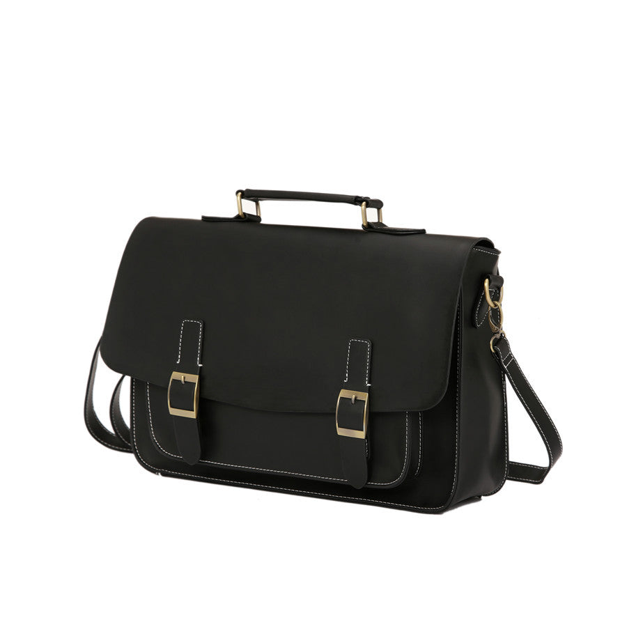 Bolso Maletín de Cuero Vegano 25L: Elegancia y Funcionalidad Negro