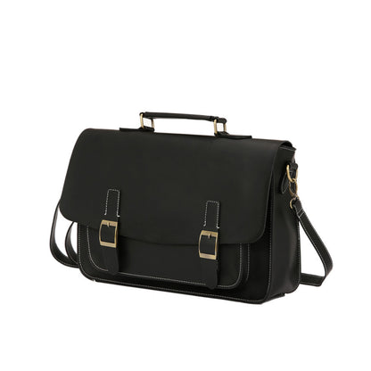 Bolso Maletín de Cuero Vegano 25L: Elegancia y Funcionalidad Negro