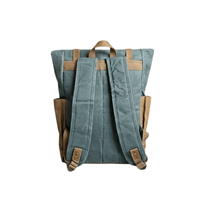 Mochila Coique Verde – Impermeable con Detalles en Cuero Natural | SANTINI Chile