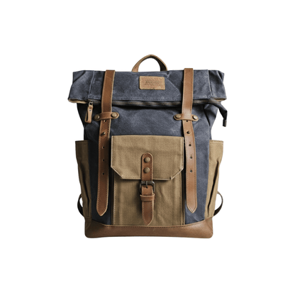 Mochila Coique gris – Impermeable con Detalles en Cuero Natural | Santini Chile