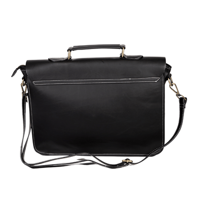 Bolso Maletín de Cuero Vegano 25L: Elegancia y Funcionalidad Negro