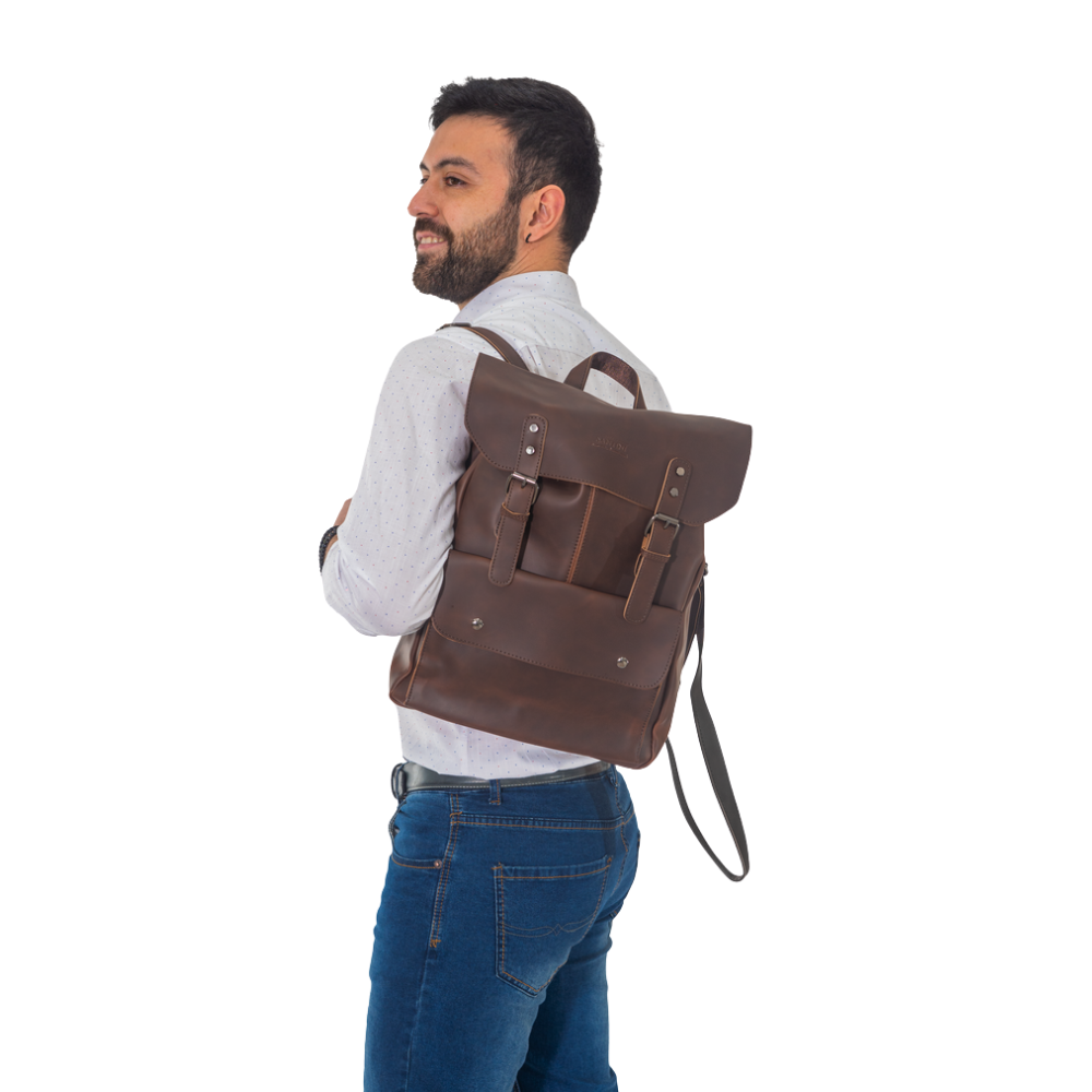 Mochila Animas de Cuero Vegano | Clip Seguro y Terminación Industrial