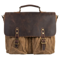 Maletín República Camel – Cuero Natural | 40×27×10 cm | Correa Ajustable | SANTINI