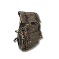 New Mochila Maihue – Yute Impermeable y Cuero natural | 43x32x12 cm | SANTINI