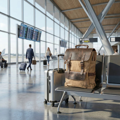 Mochila Santino de Lona y Cuero Real | Resistente, Elegante y Funciona