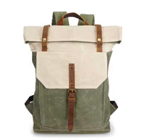 Mochila Lautaro Vintage – Yute Impermeable y Cuero Premium | SANTINI