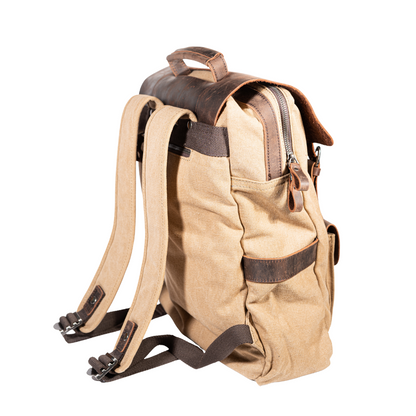 Mochila Santino de Lona y Cuero Real | Resistente, Elegante y Funciona