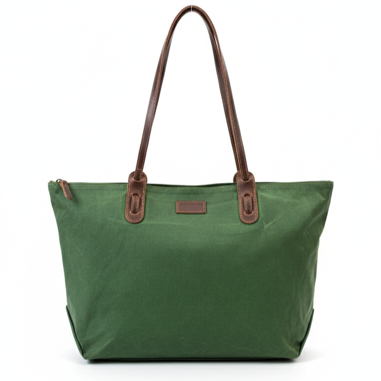Bolso Angol – Yute Impermeable con Detalles en Cuero | SANTINI