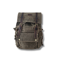 New Mochila Maihue – Yute Impermeable y Cuero natural | 43x32x12 cm | SANTINI