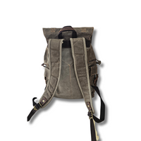 New Mochila Maihue – Yute Impermeable y Cuero natural | 43x32x12 cm | SANTINI