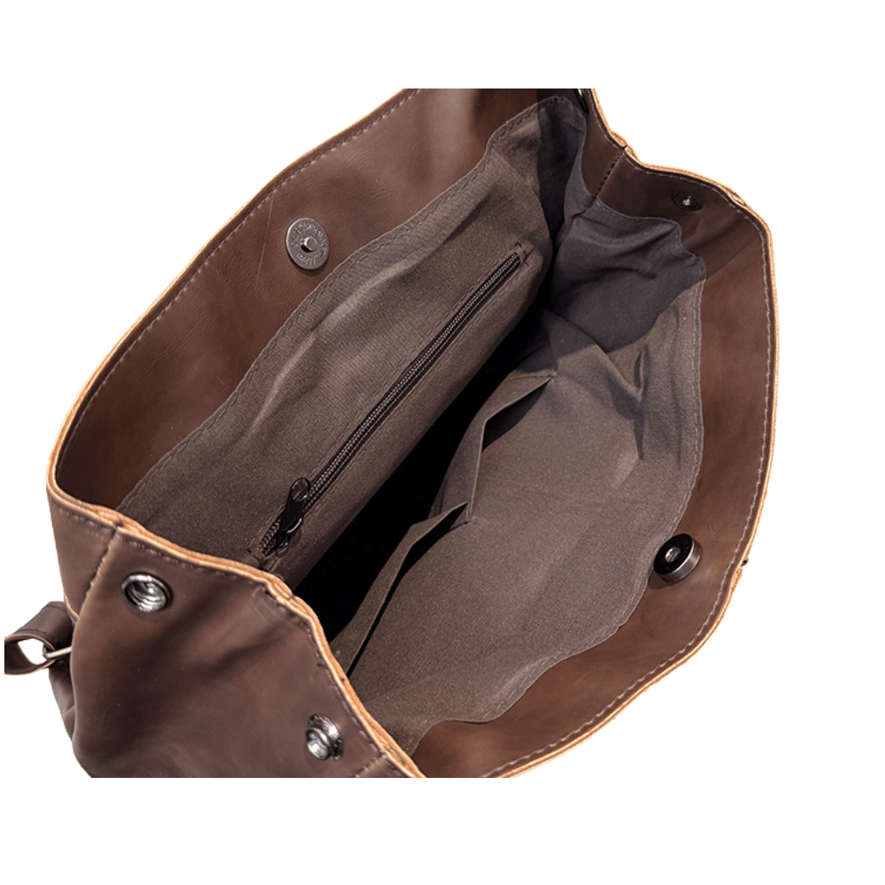 Mochila Animas de Cuero Vegano | Clip Seguro y Terminación Industrial